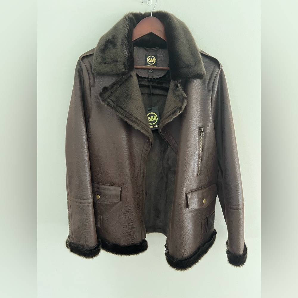 NWT Women’s Ameri Mode Faux Leather Jacket